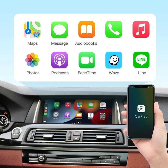 Безжичен Apple CarPlay / Android Auto за BMW E84 F20 F30 F10 E90 2008-2012 CIC система
