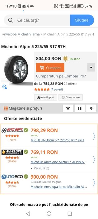 225/55 R17 M+S  2 buc ,ambele 200 lei