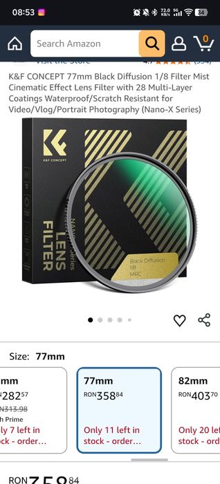 Filtru black mist KF Concept 77mm 1/8