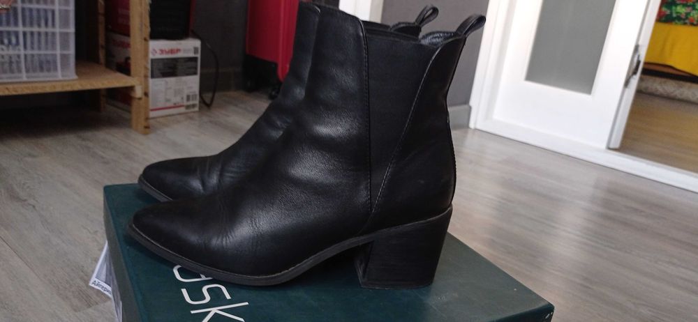 Ботинки лоферы кожаные