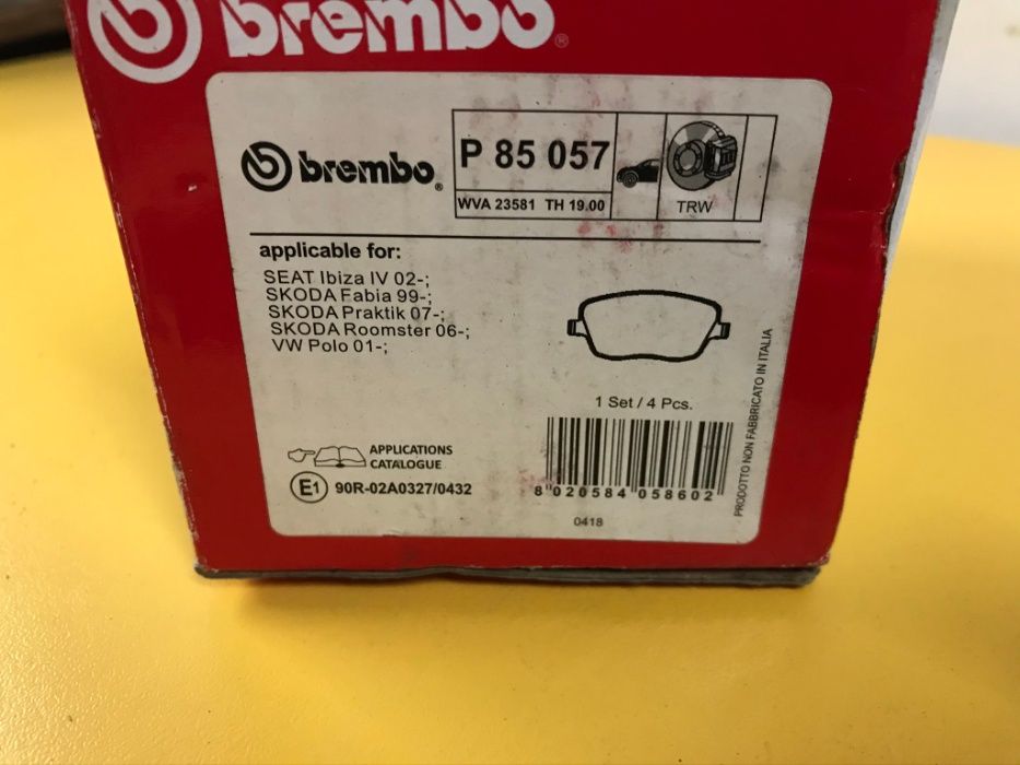 Placute de frana Brembo P85 057 VW Polo,Seat Ibiza,Skoda Fabia,Roomste