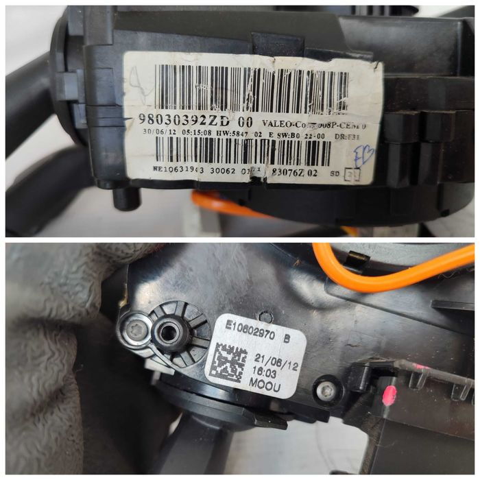 Ansamblu manete comenzi volan + spiră Peugeot 208 I 98030392ZD 2012 / [2012-2019] / (5B3)