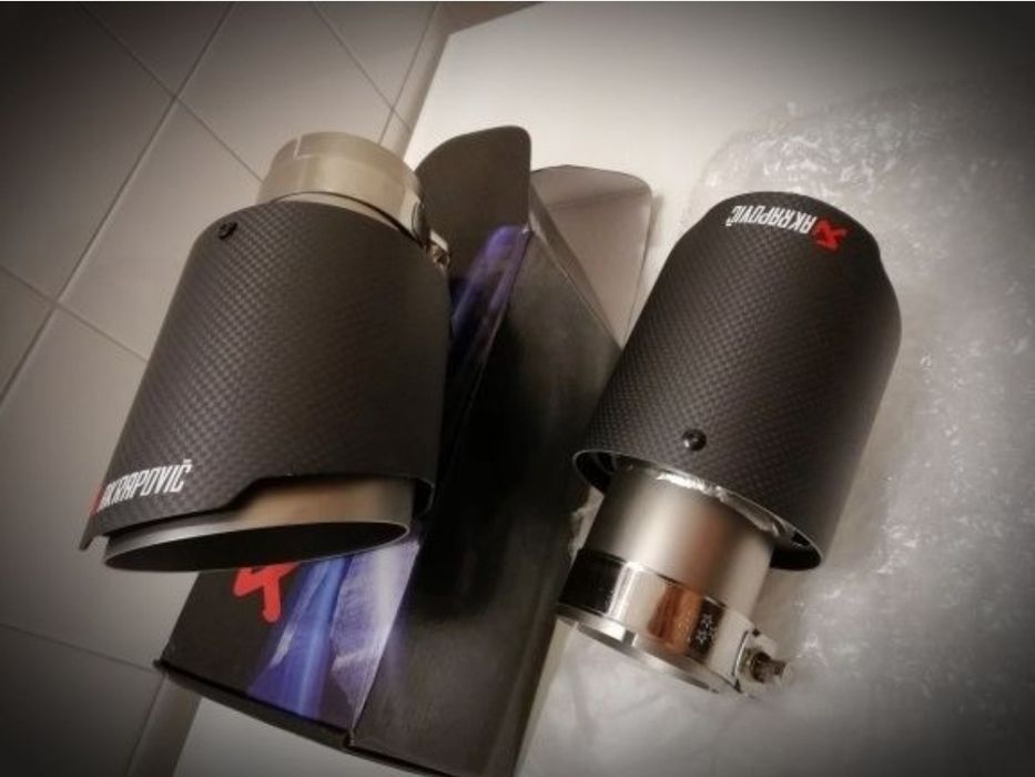 Накрайници за ауспух 2бр Akrapovic акрапович гърне AKRAPOVIC турбо гърне накрайник неръждавейка карбон спортен ауспух