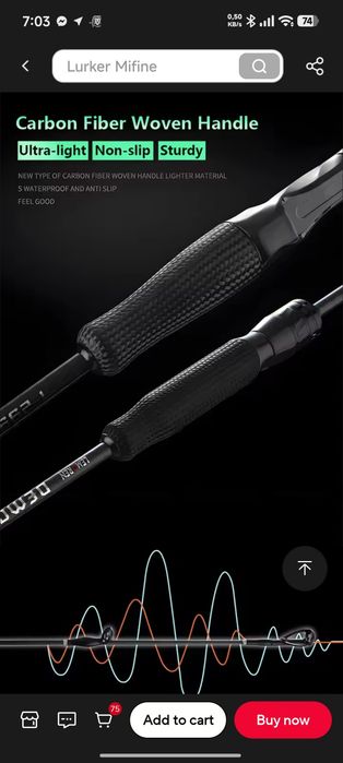 Lansetă casting 198 cm 5-22g,Putere nu Medium, Carbon T1100+ T40