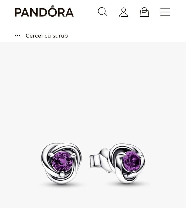 Cercei cerc eternitate violet Pandora