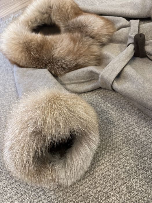 Palton de lana cu blana naturala