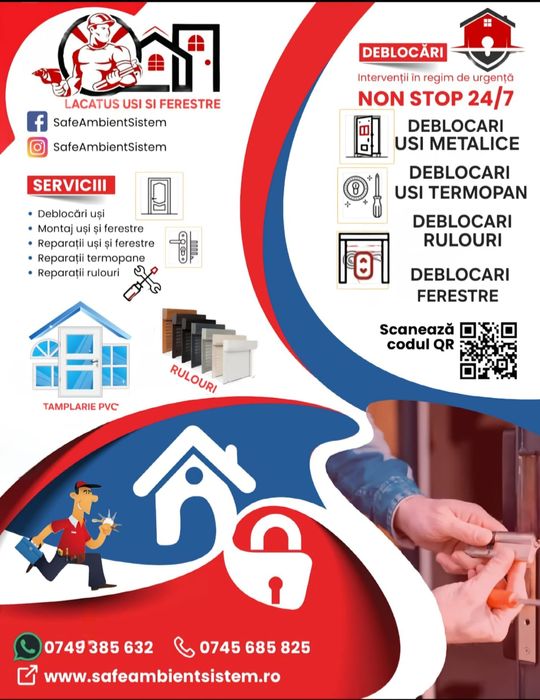 REPARATII USI/Deblocari usi/Termopane/Lacatus usi/Remedieri termopane