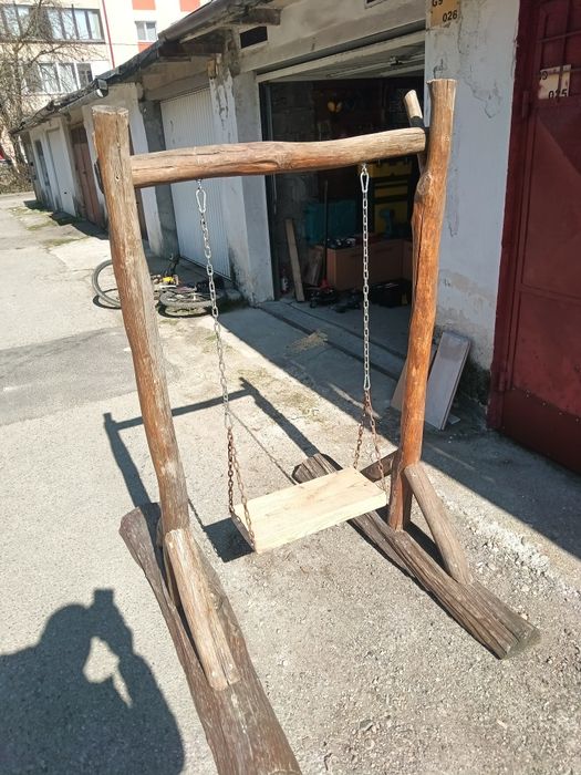 Leagăn lemn masiv pentru copii