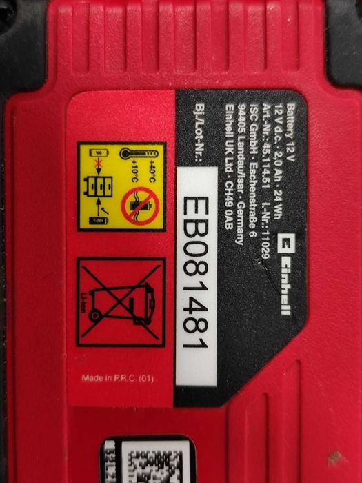 Einhell TE-CD 12/1 Li Акумулаторен винтоверт, 1x2.0Ah, 12V батерия