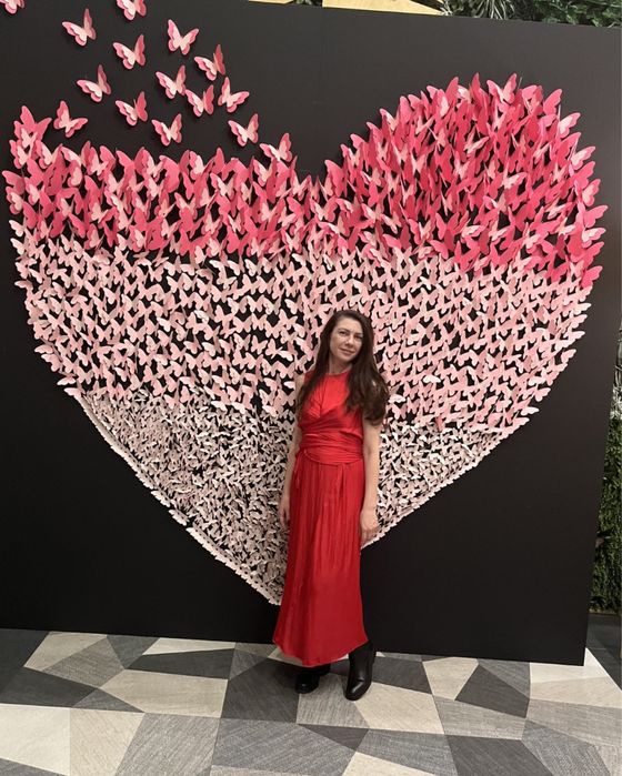 Рокля Zara червен сатен