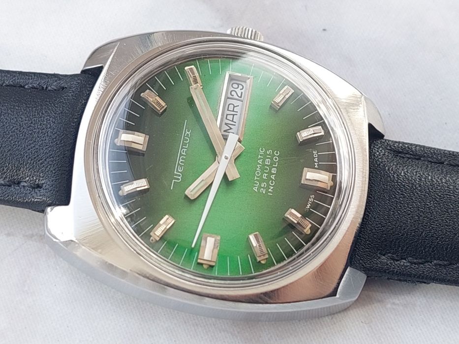 Ceas Wermalux Day-Date automatic, de colectie, vintage