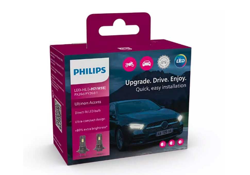 LED крушки за автомобил H7/H18 Philips Ultinon Access, 12V 16W