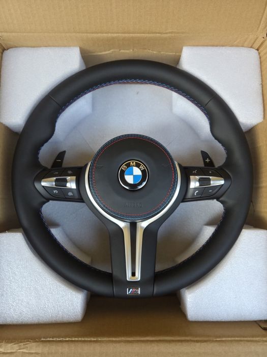 М волан за BMW F30 F20 F15 F25 F34 БМВ Ф20 Ф30 Ф31 спортен кожен с еърбег 3-цветен М-шев М пакет М3 мултифункционален с пера интериорен тунинг за БМВ