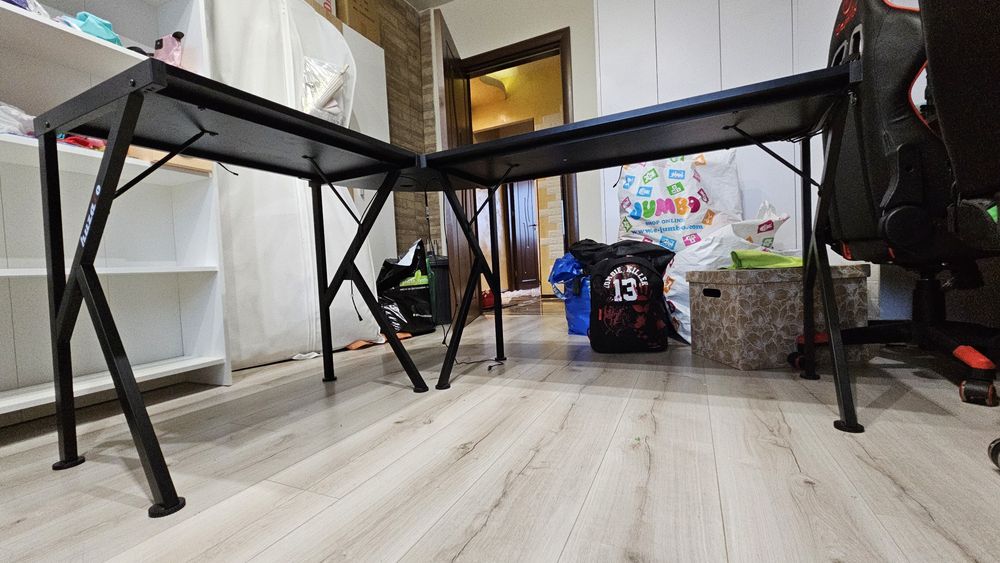 Ъглово геймърско бюро HUZARO HERO 6.3, 154/117/74 см - Черен RGB