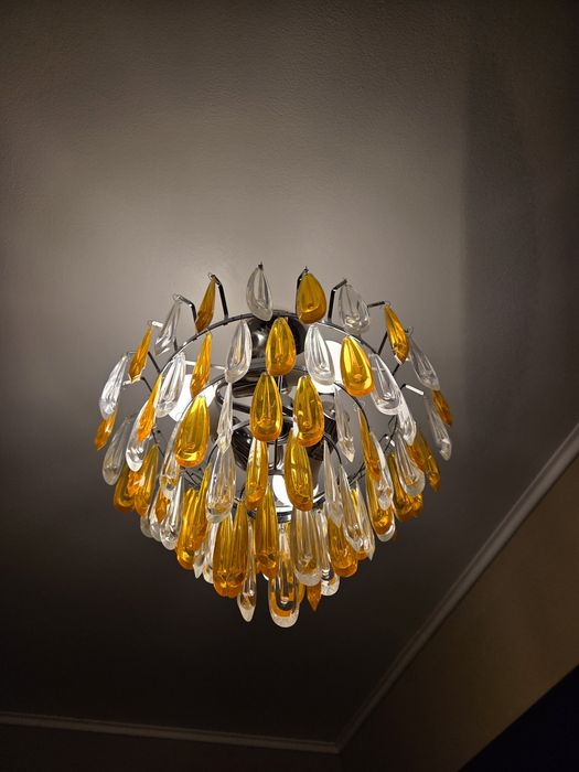 Set 2 candelabre de lux cu picături  amber