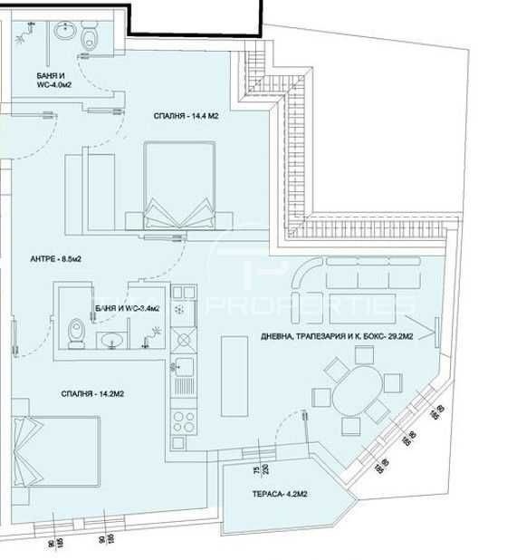 Тристаен апартамент в Центъра