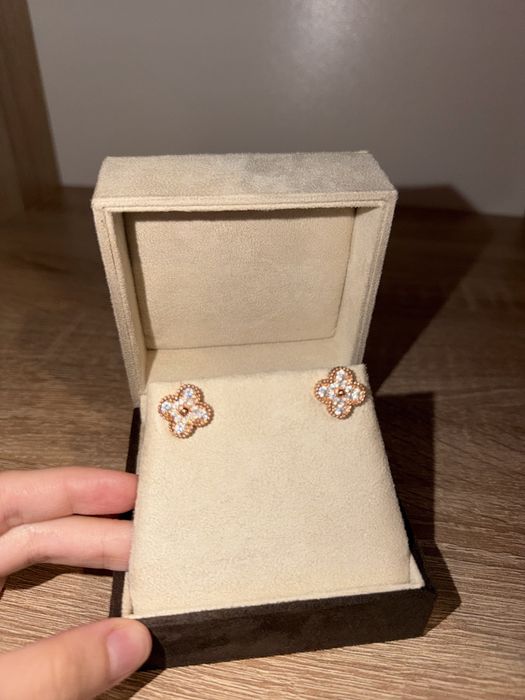 Cercei Arpels van cleef rose gold cu cristale