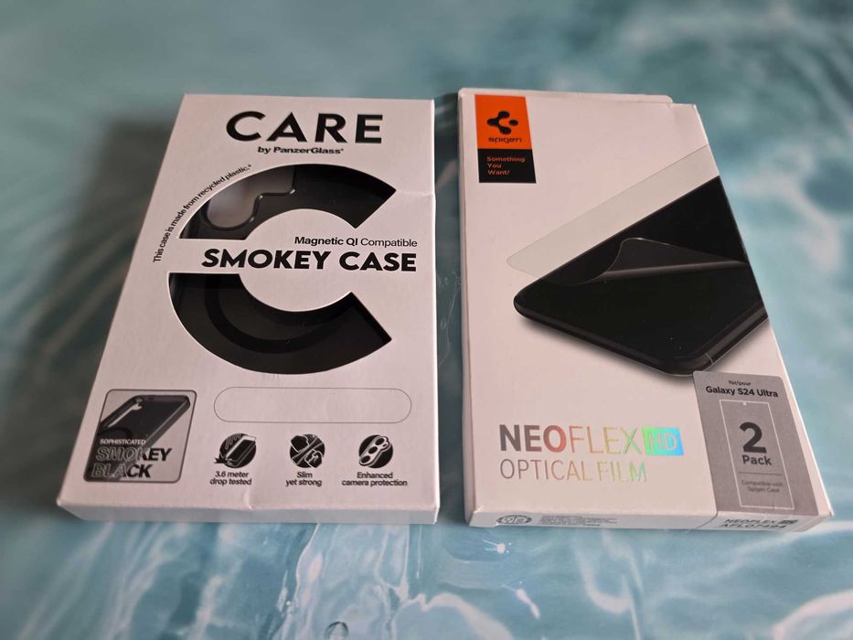 кейс PanzerGlass CARE Smokey Samsung Galaxy S24 Ultra + Spigen NeoFlex