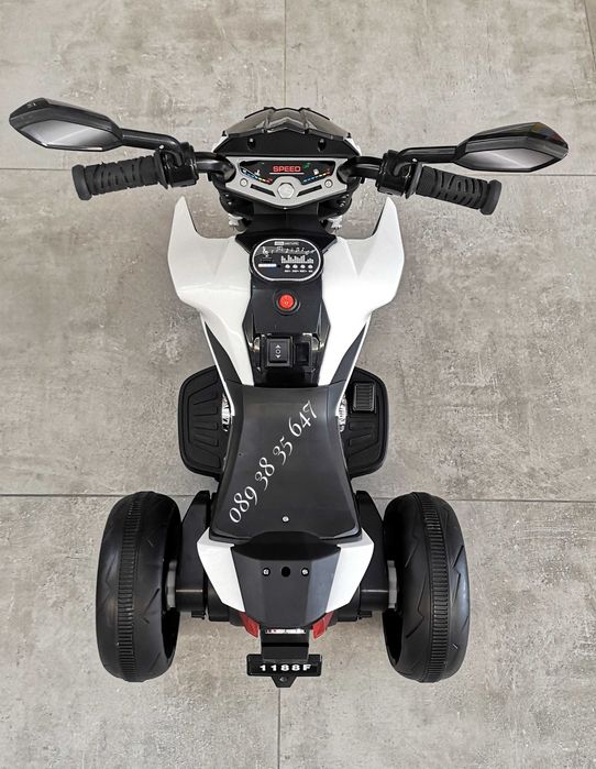 ХИТ!НОВО!Акумулаторен мотор с 3 гуми Colombo WHITE с 12V батерия,USB