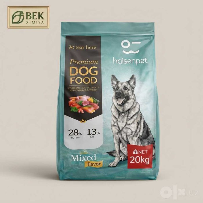 Сухой корм для собак haisenpet 20 кг, белок 28%