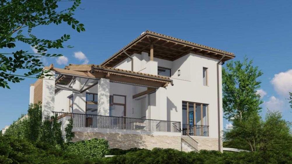 Teren de vanzare cu proiect de casa pe malul lacului in Tunari