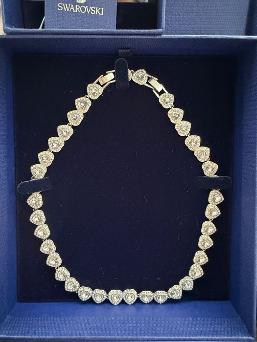 SET Swarovski Angelic inimi colier, bratara, cercei argintiu colaborare Ariana Grande