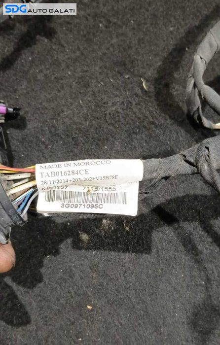 Cablaj Instalatie Electrica Senzori Parcare Proiectoare Ceata Daylight de pe Bara Spoiler Fata Volkswagen Passat B8 2015 - 2023 Cod 3G0971095C [B3144]