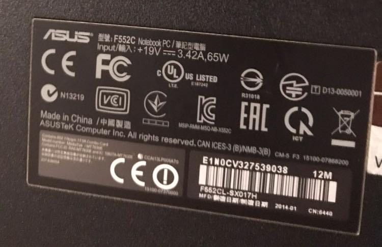 Vand Laptop Asus Notebook F552C, 4GB Ram;