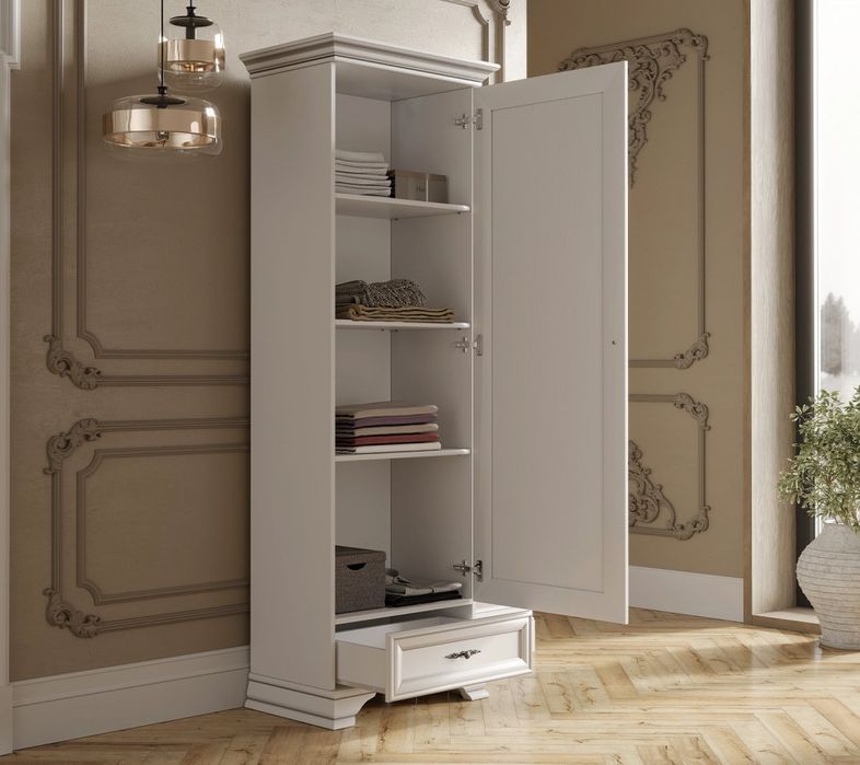 Set mobilier alb dulap + comoda Idento