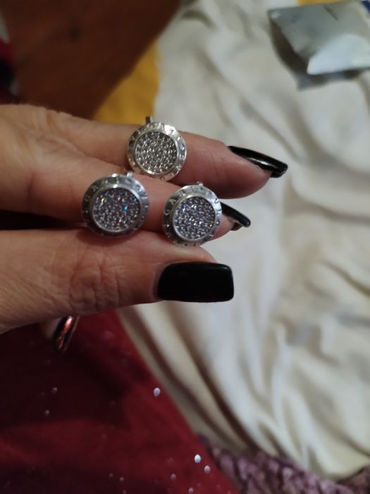 Сребърни обеци с пръстен