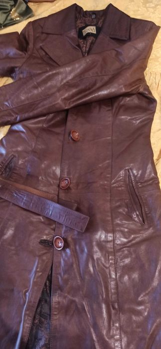 Кожено винтидж манто