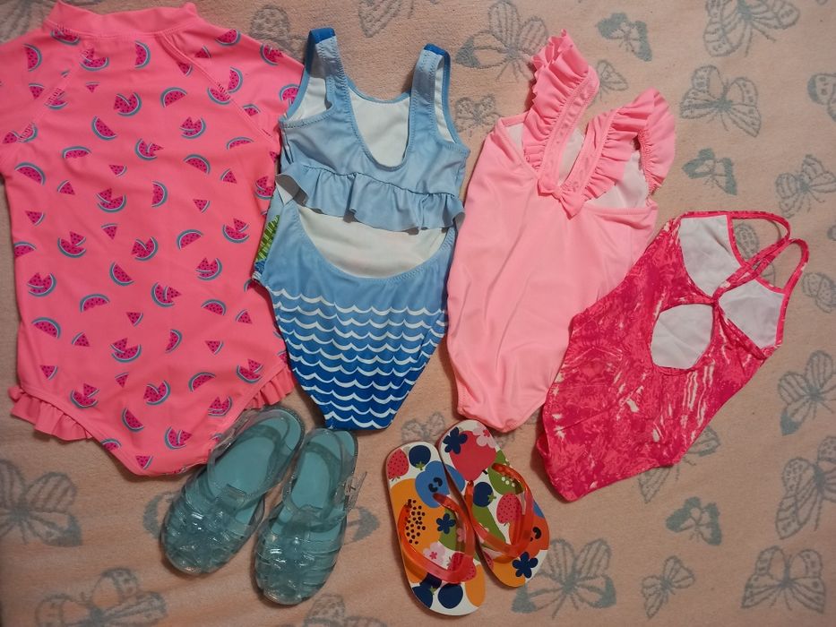 Детски бански пончо джапанки плаж момиче 2,3,4,5 г. Mayoral, OVS, др.