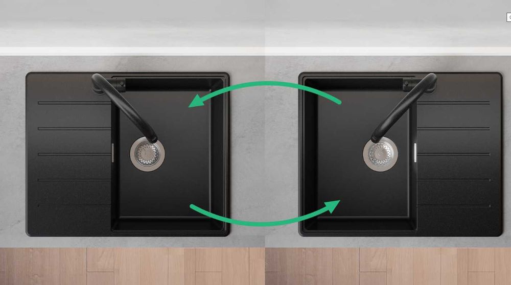 ПРОМО ТОП -37%  кухненска мивка от гранит Копенхаген 620х500 Top 45