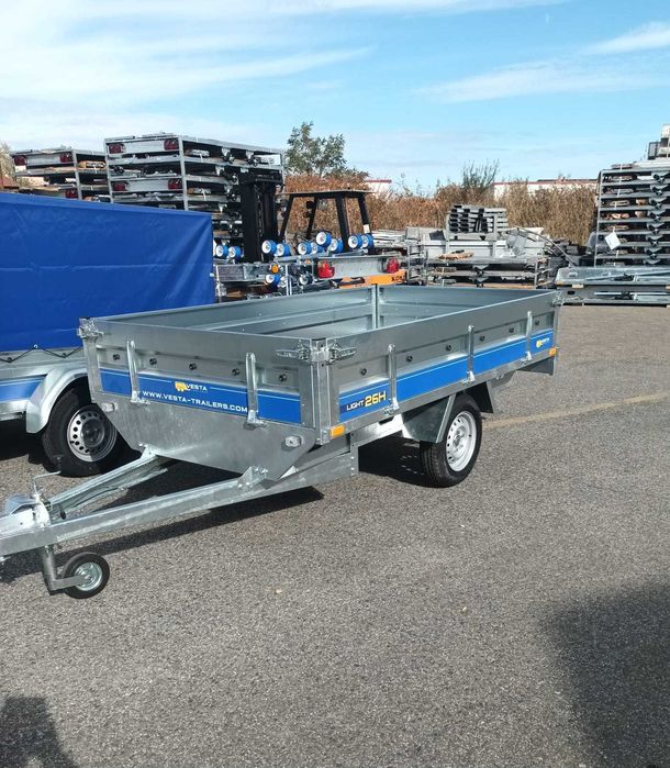 Remorca 750 kg ,2 axe, dimensiuni 260 x 150 cm