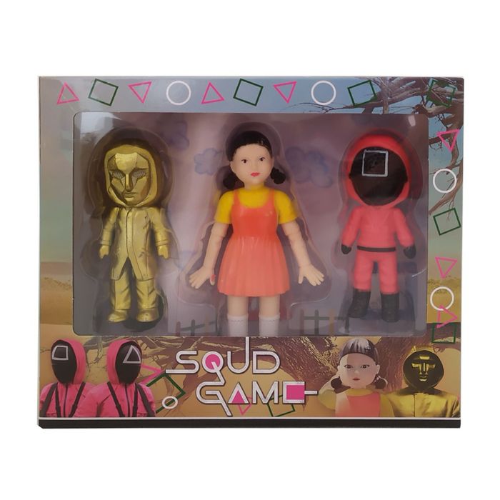 Комплект 3 фигурки Squid Game, Игра на Калмари, фигурки за игра Скуид