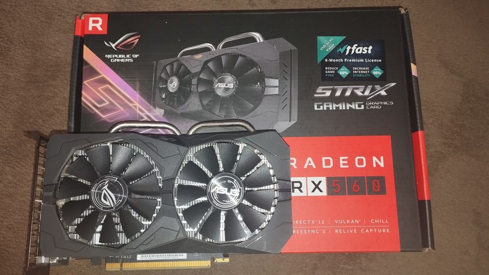 Radeon rx 560 Asus strix oc edition с оригинална кутия