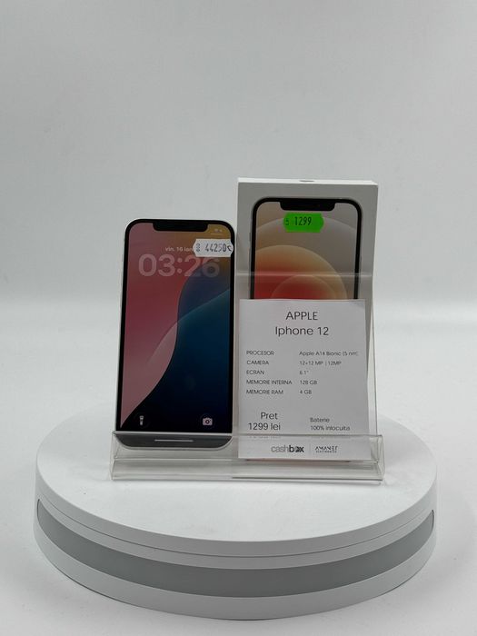 Apple iPhone 12 128 GB baterie 100% inlocuita Garantie 24 luni CashBox