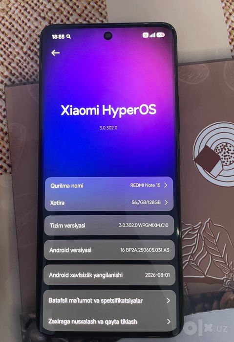 Redmi note 15 yangi karopka dakument bor