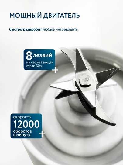 Мини-блендер и портативная соковыжималка 2-в-1.