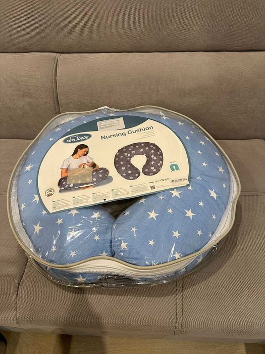 Sevi Baby Eко възглавница за бременност и кърмене Сини Звезди - нова