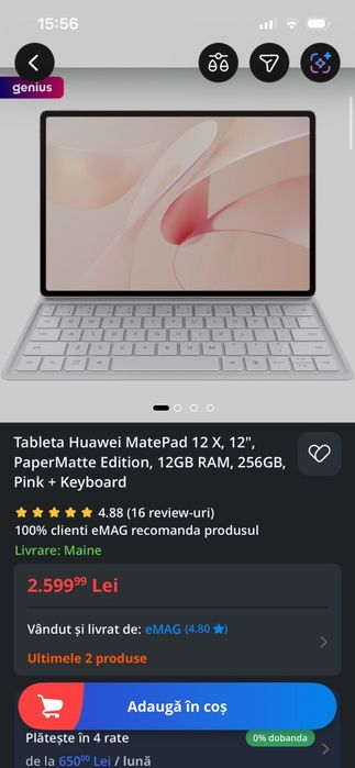Tabletă Huawei MatePad 12 X + accesorii – ca nouă!