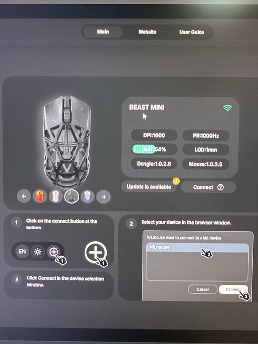 Мышь WLmouse Beast X Mini(бело-красная) Б/у