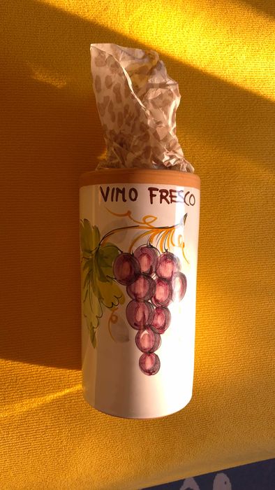 Vaza / Recipient decorativ cu model strugure - VINO FRESCO - NOU