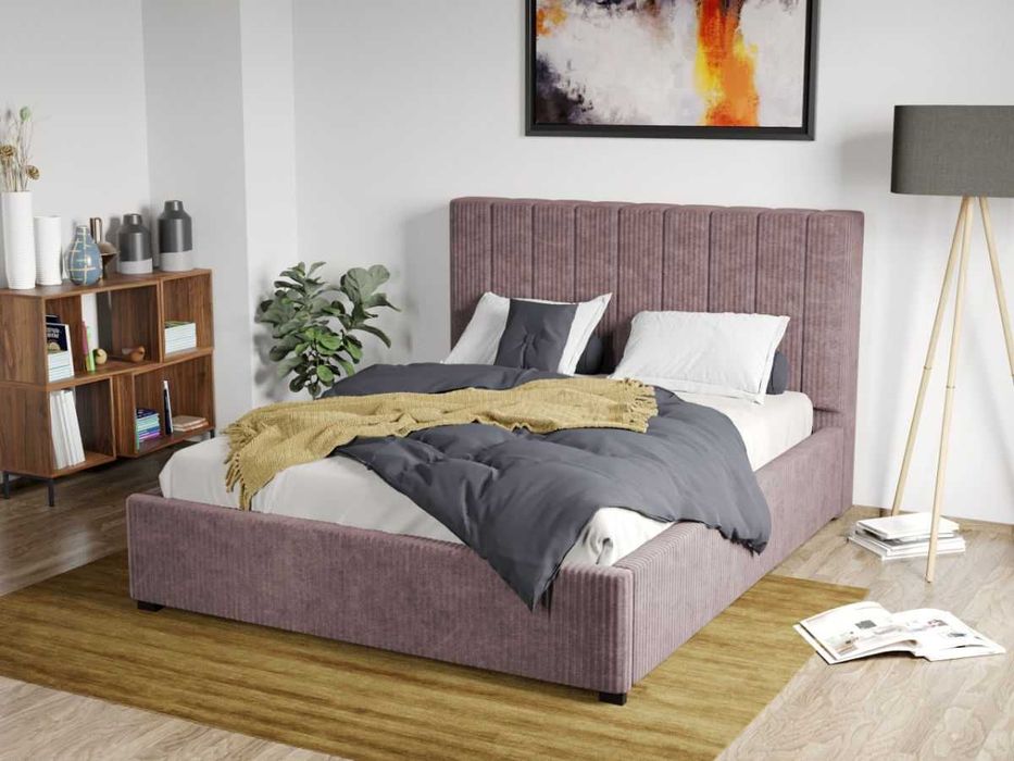 Pat Tapitat pentru saltea de 190 Adam Roz Poso 27 rabatabil cu lada