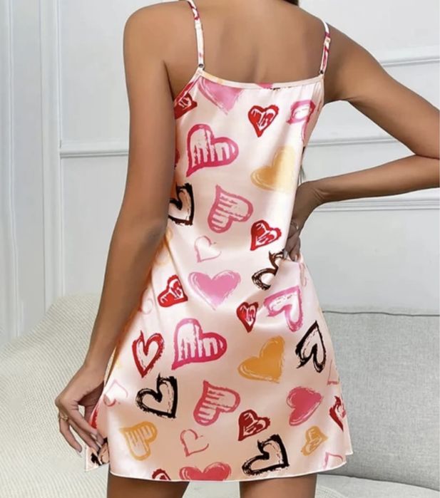 Сорочка ночная с сердечками