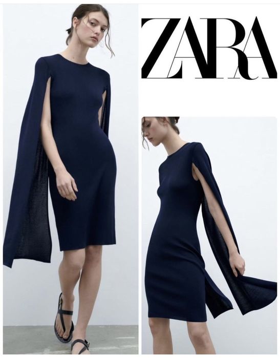Rochie Zara eleganta mâneci capa marime S M L