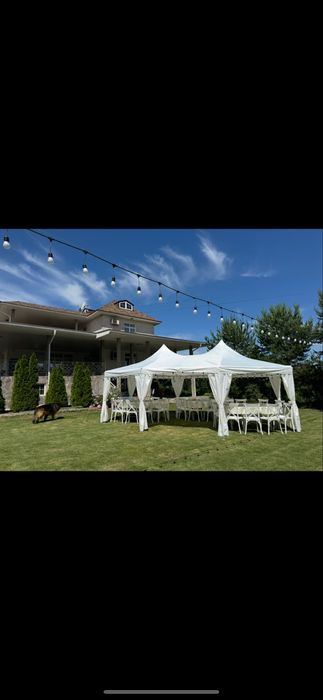 Шатер в аренду, стол стулья, посуда