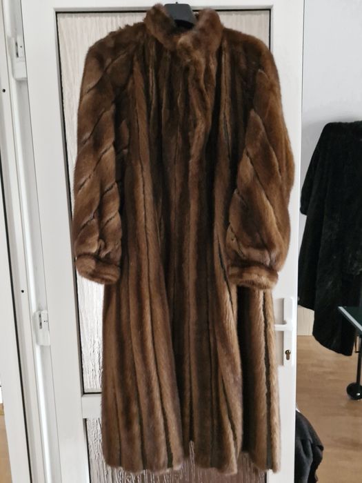 Palton din blana naturala cu piele M-L
