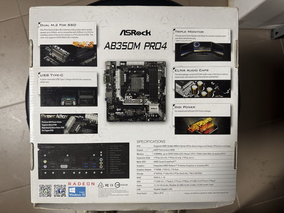 Placa de baza ASROCK AB350M PRO4