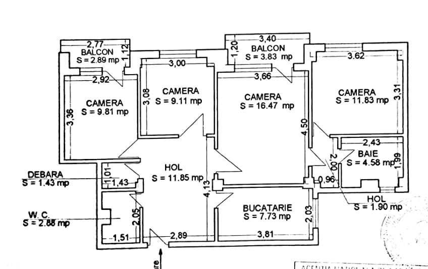 4 Camere 75,69mp + 2 Balcoane, Et2/4, Cadre Beton + BCA, Anvelopat, Parcare